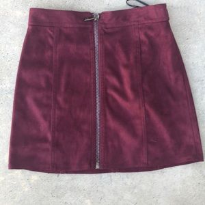 Suede Burgundy Skirt
